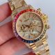 JH Factroy Swiss Replica Rolex Iced Out Diamond Gold Watch Rainbow Bezel (2)_th.jpg